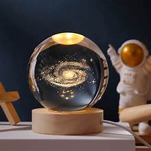 3d Galaxy Space Crystal Ball Night Light